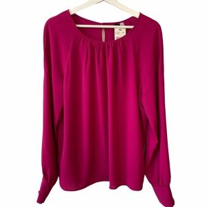 NWT KUT FROM THE KLOTH PEEKABOO LONG SLEEVE BLOUSE